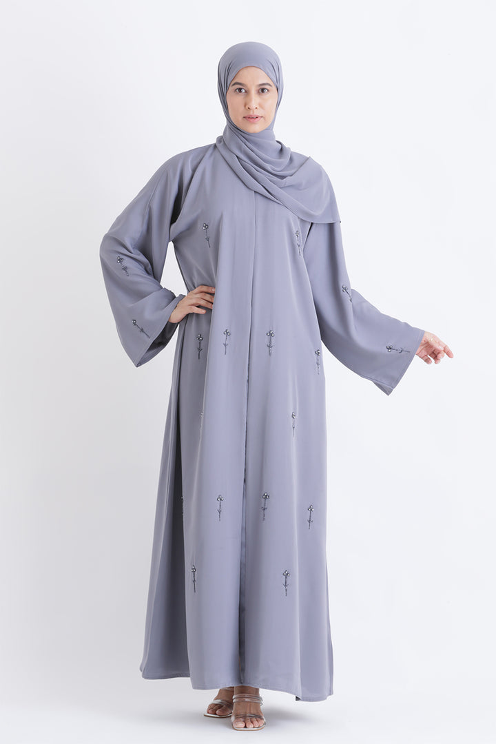 Misty Bloom Open Abaya Size 50