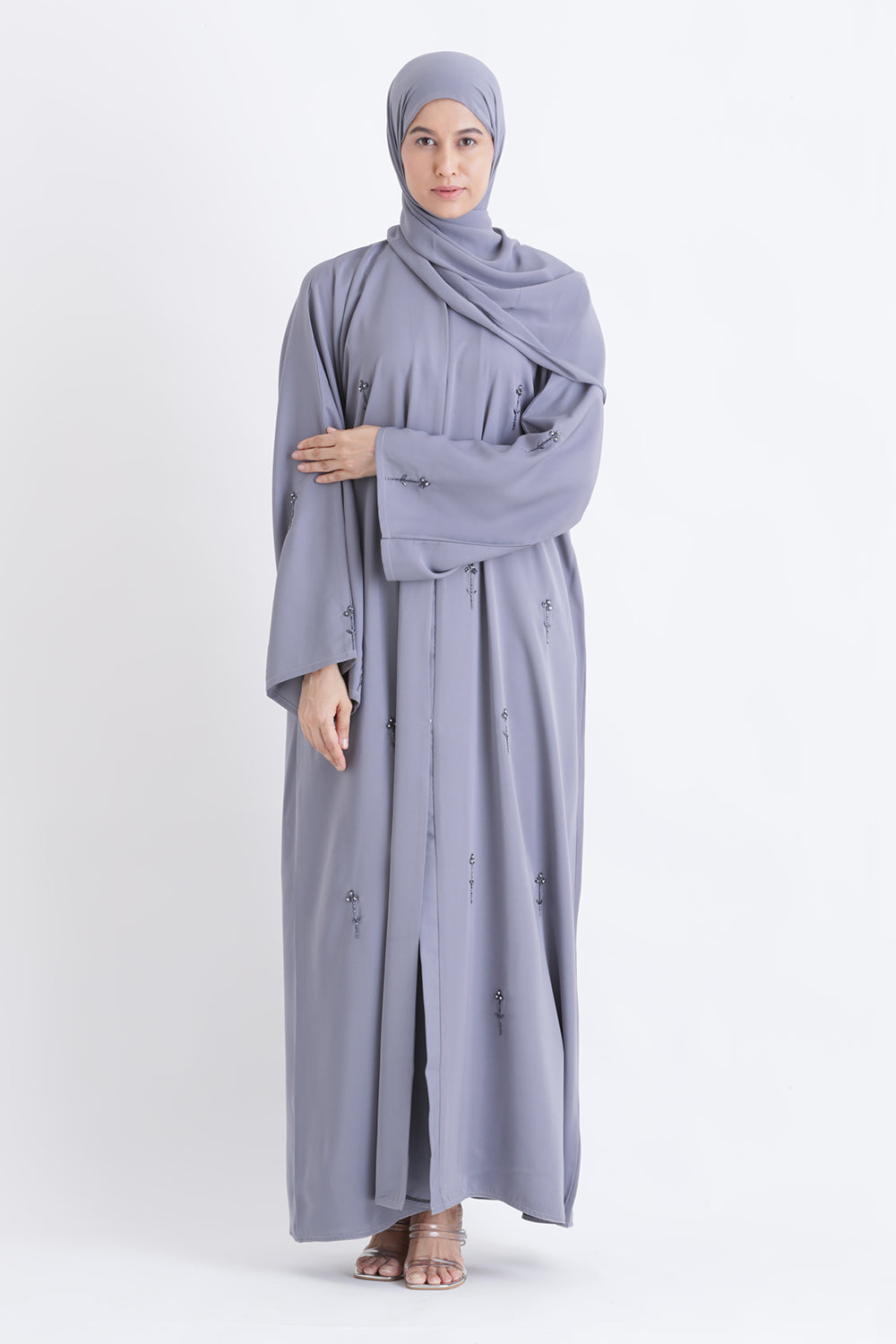 Misty Bloom Open Abaya Size 54