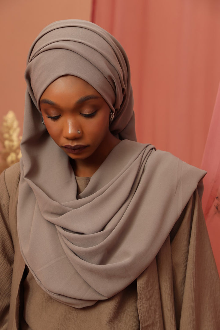 3 Piece Majestic Coffee Dress, Coffee Abaya, Abaya, 3 piece abaya