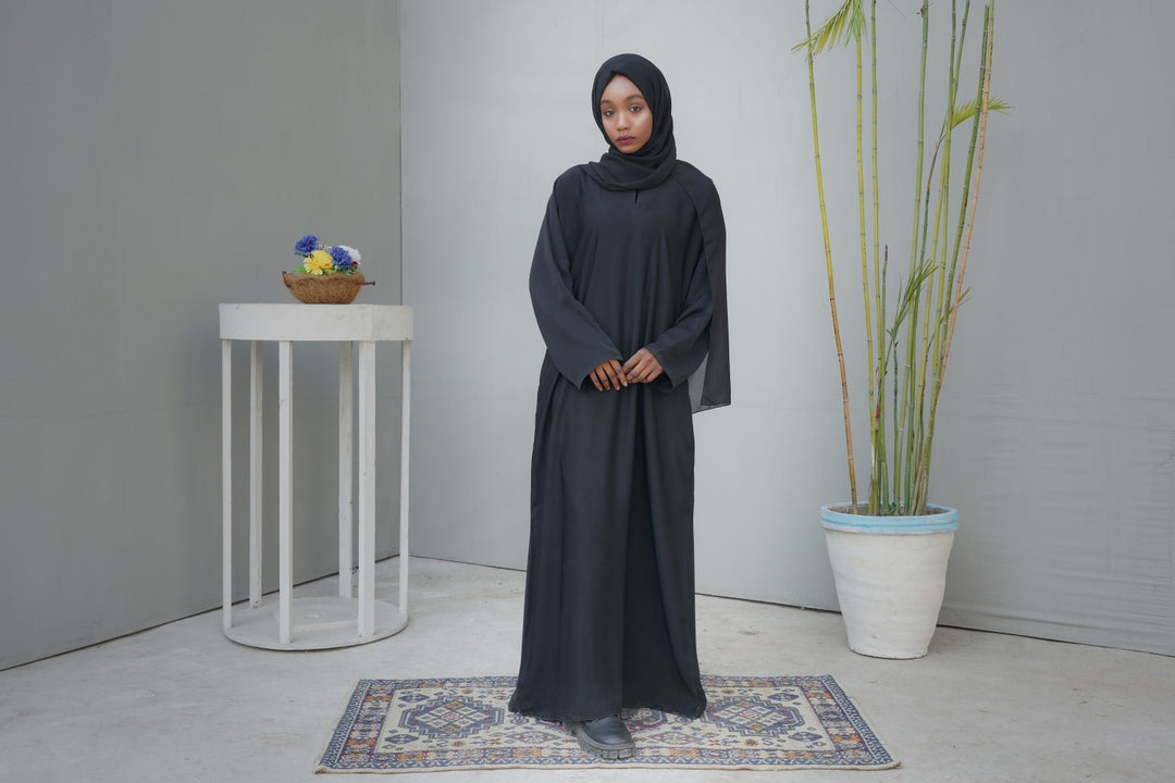 Black-Abaya-With-Pockets, Black-Abaya,Pocket-Abaya