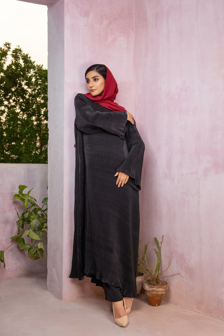 Black Crinkle Abaya