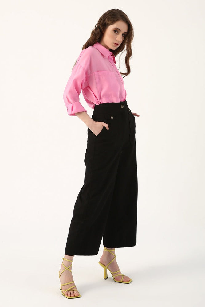 Black Wide Leg Trousers Size M