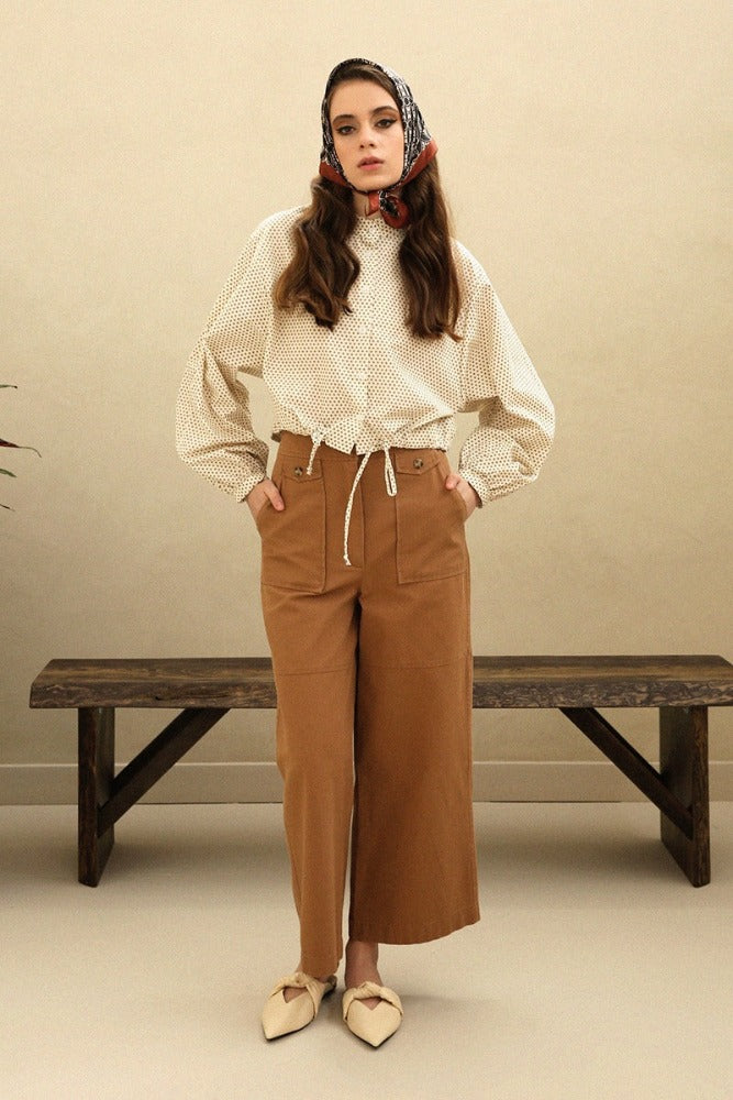 Brown Wide Leg Rousers Size S