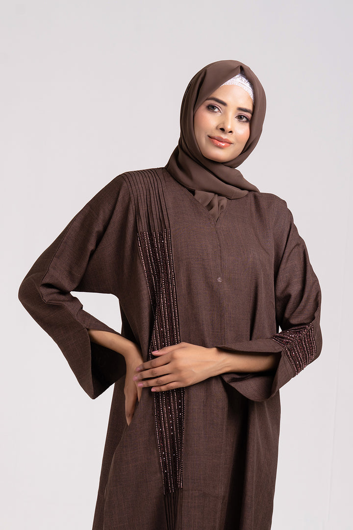 Cherie Brown Abstract Buttoned Abaya Size 58
