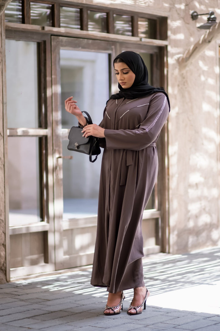 Classic Grey Closed Abaya Size 52