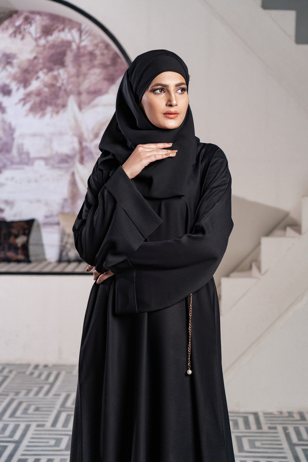 Ece Black Closed Abaya Size 54