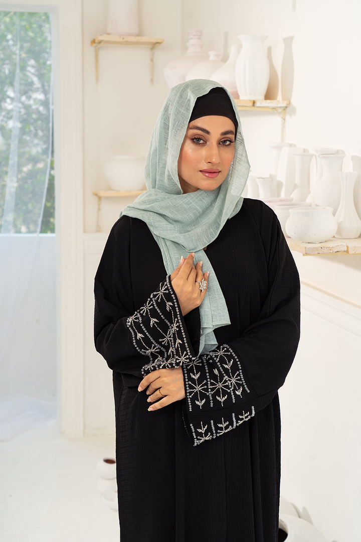 Foncé Black Buttoned Abaya Size 56
