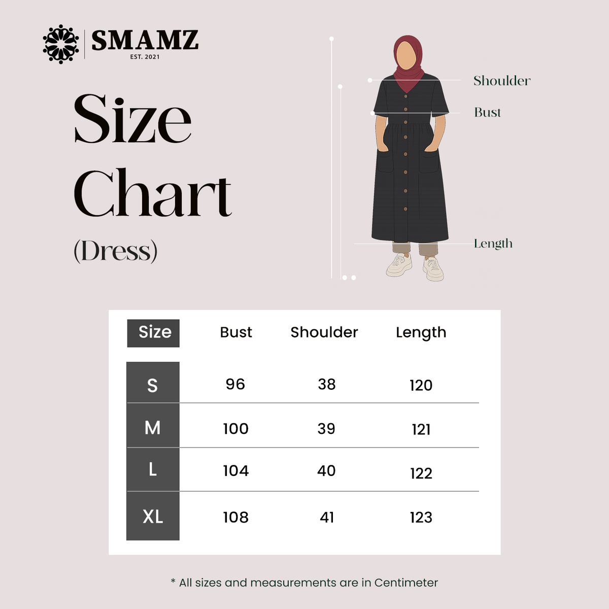 The Casual Button-Down Dress (Black) — size chart
