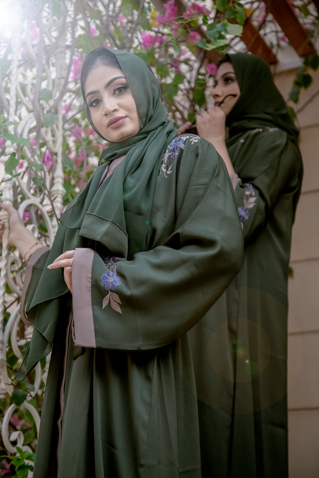 Emerald Blooms Open Abaya Size 50
