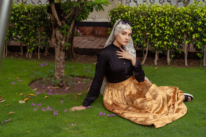 Gold Silk Skirt