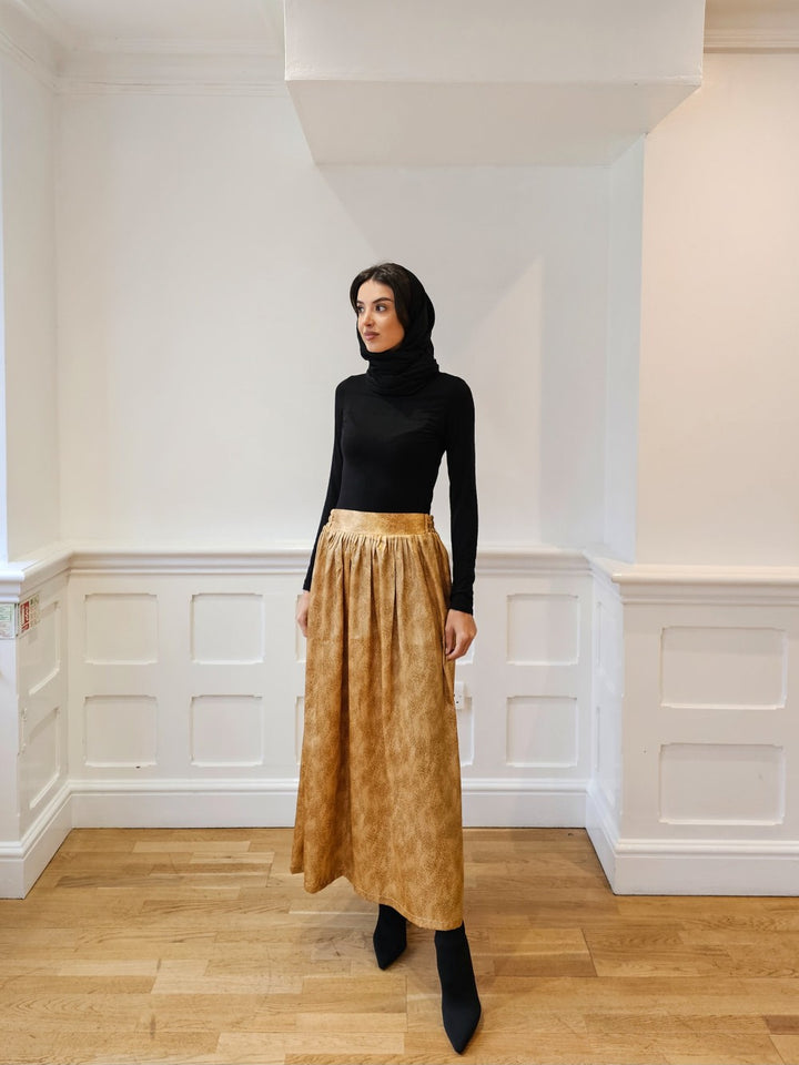 Gold Silk Skirt Size L