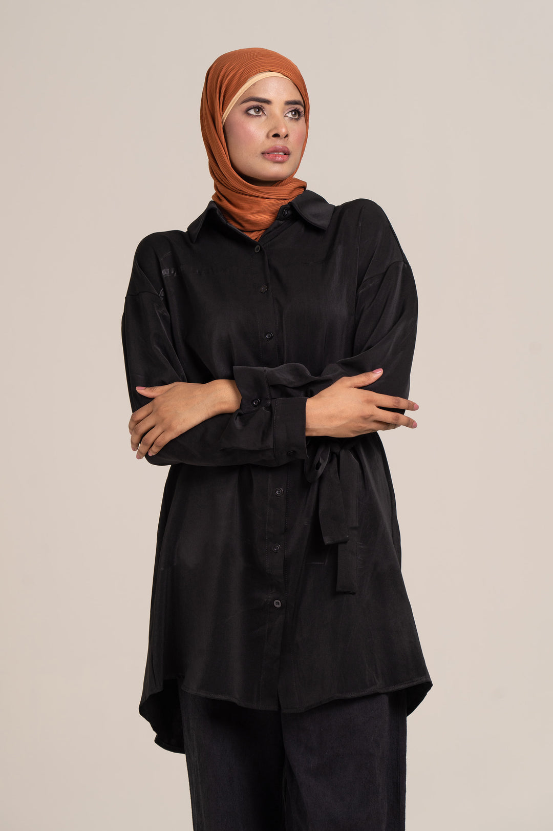 Grace Long Shirt (Black) Size S