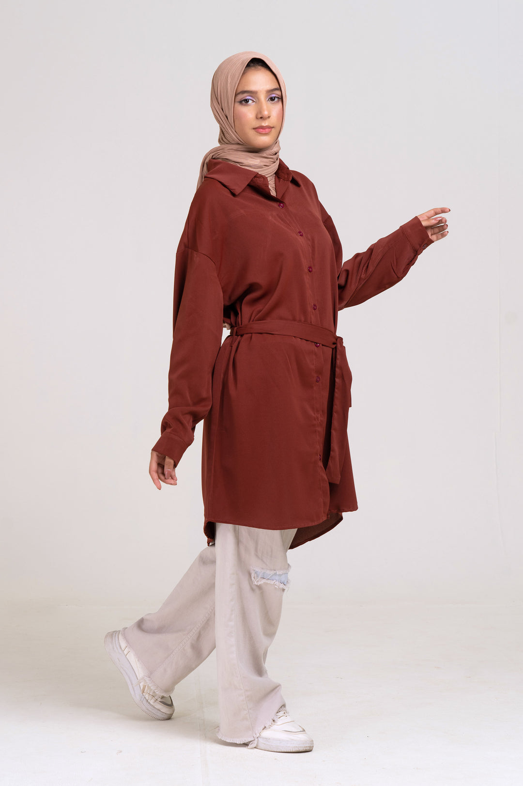 Grace Long Shirt (Brown) Size XL