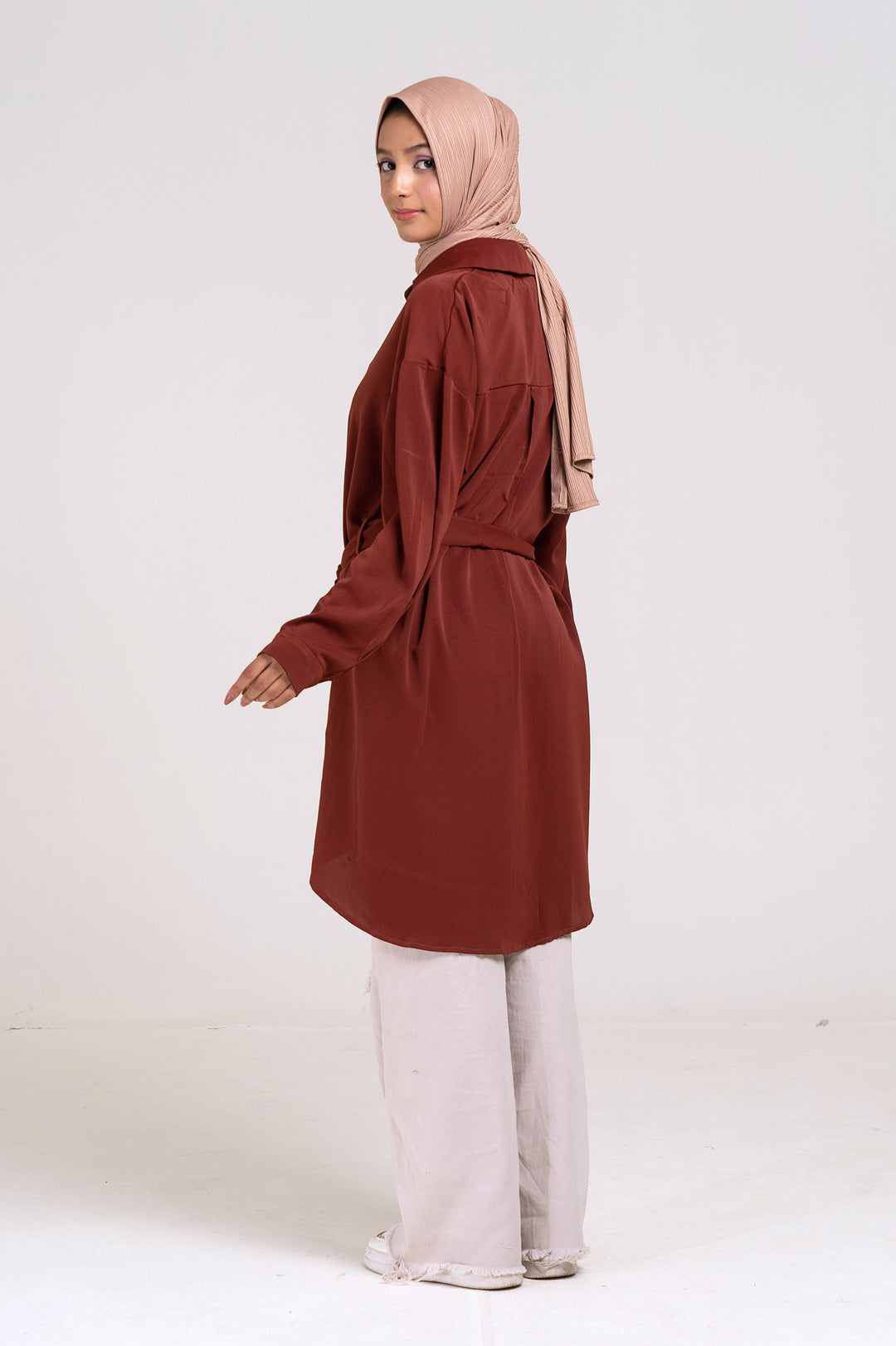 Grace Long Shirt (Brown) Size M