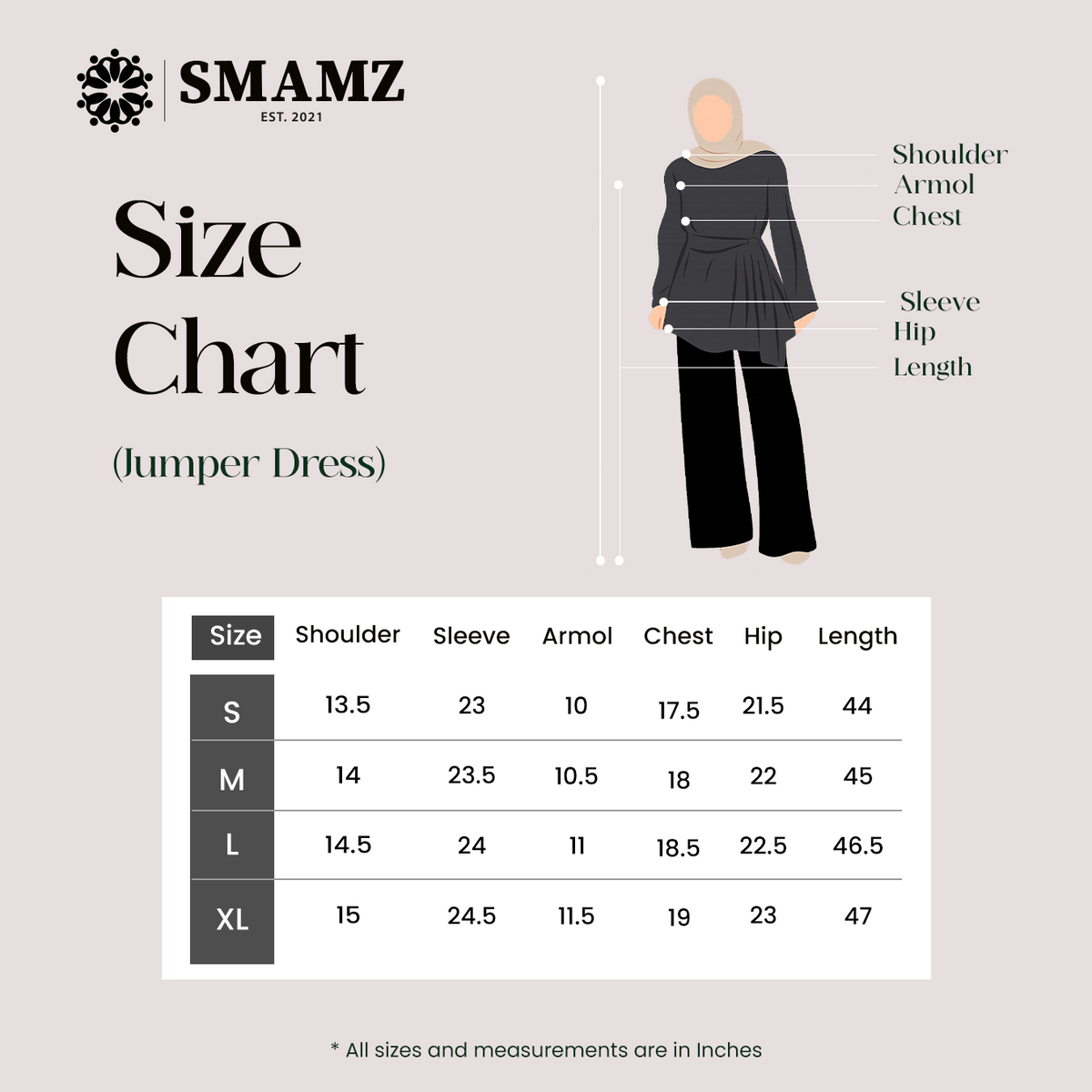 Slouchy Olive Green Mini Jumper Dress — size chart