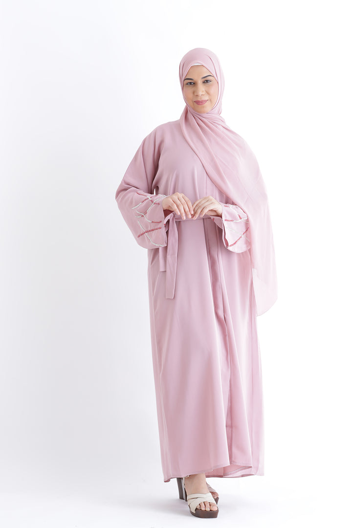 Larisa Pink Abaya with Belt Size 56