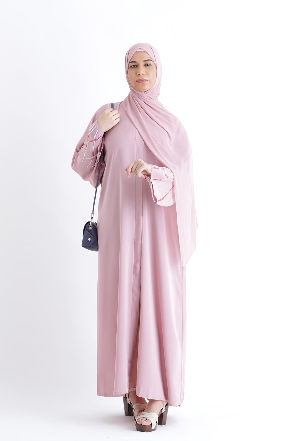 Larisa Pink Abaya with Belt Size 60