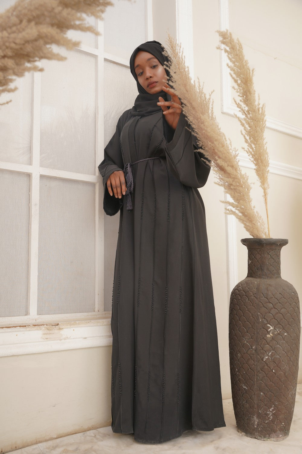 Majesty Black Open Abaya Size 50