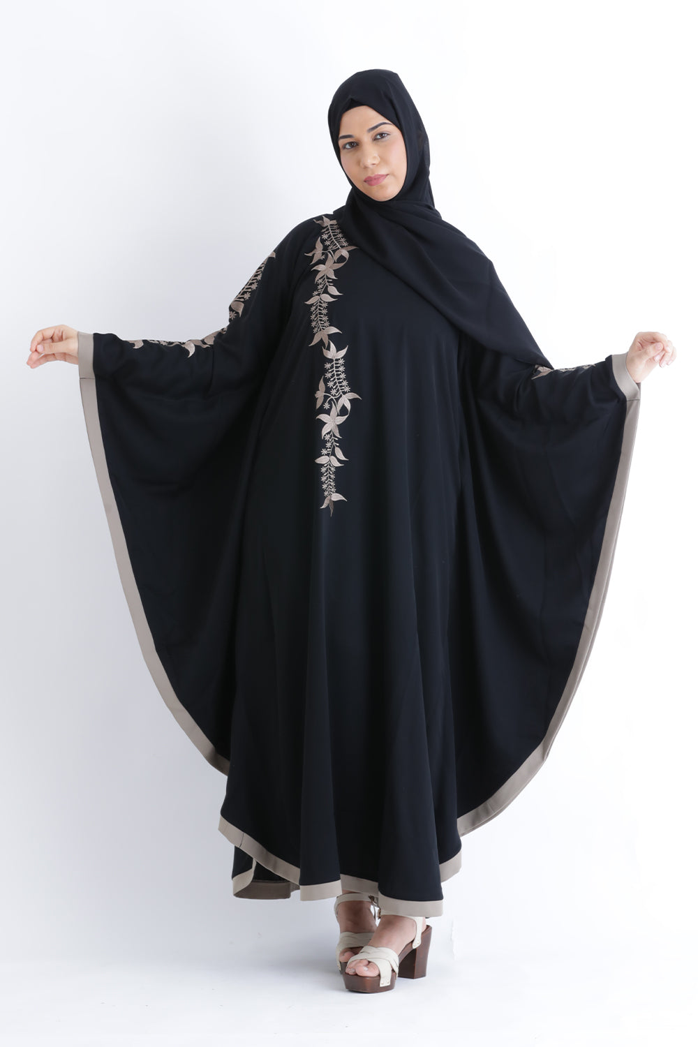 Malika Black Kaftan Abaya Size 56