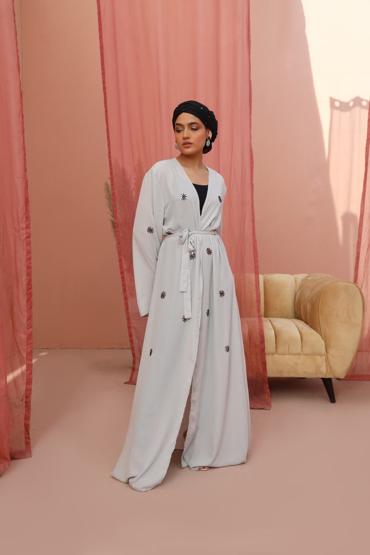 Mystic Grey Kimono Abaya