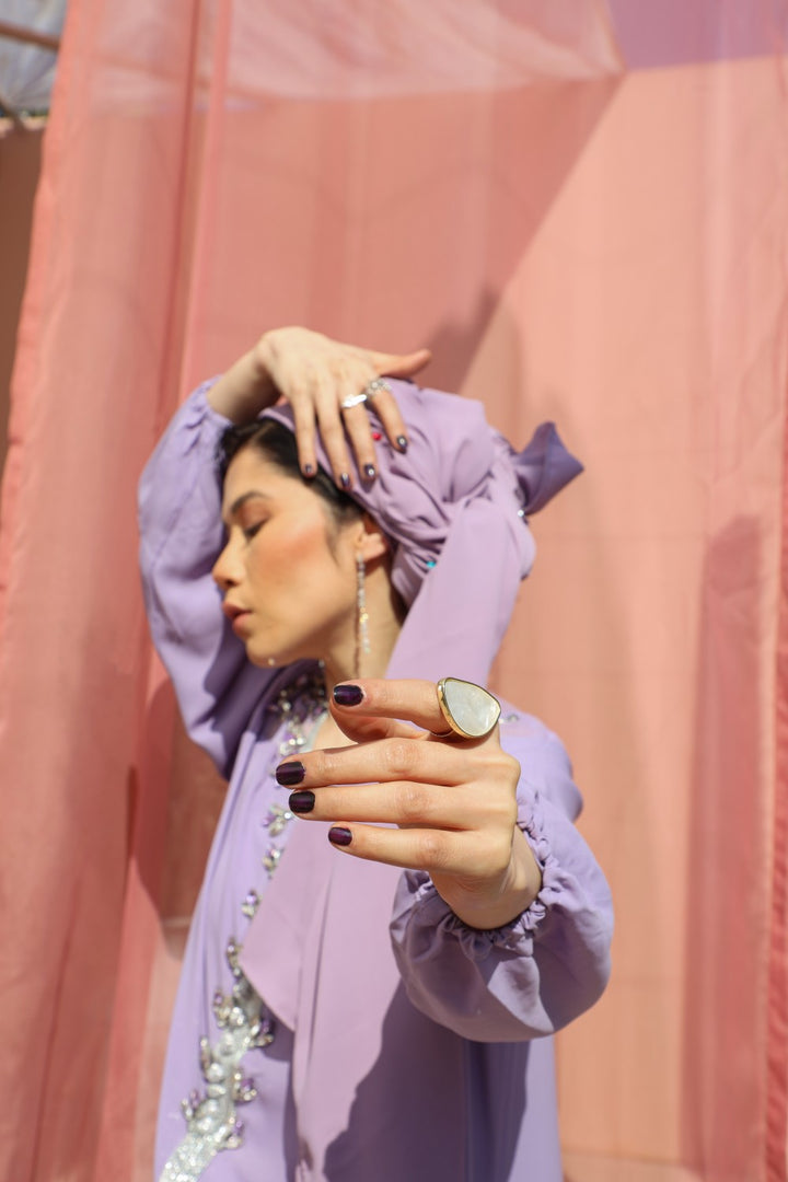 Purple Serene Lilac Occassion Abaya Size L