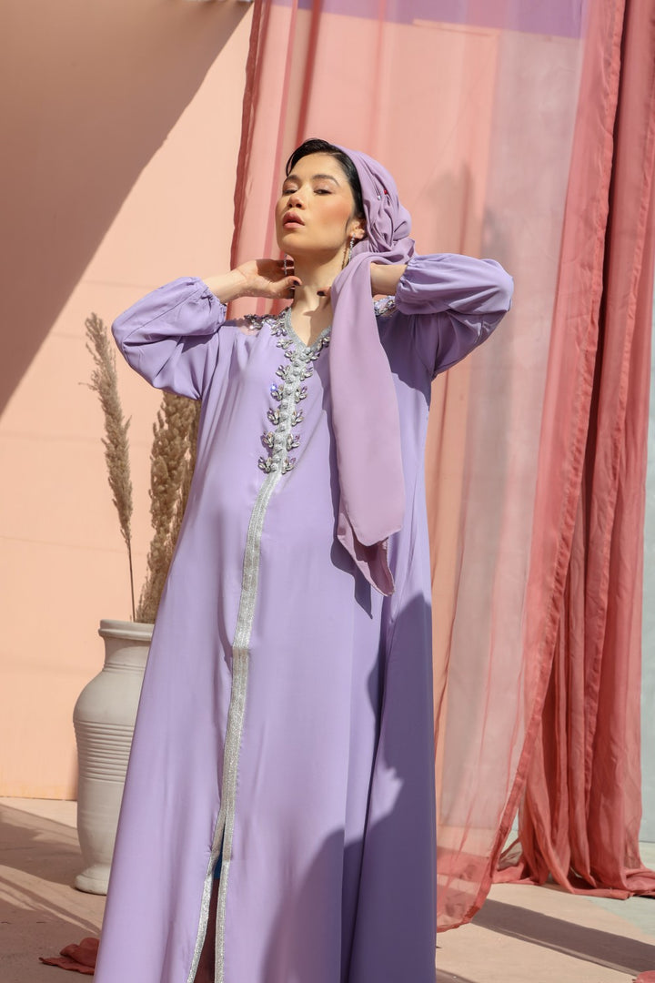 Purple Serene Lilac Occassion Abaya Size S