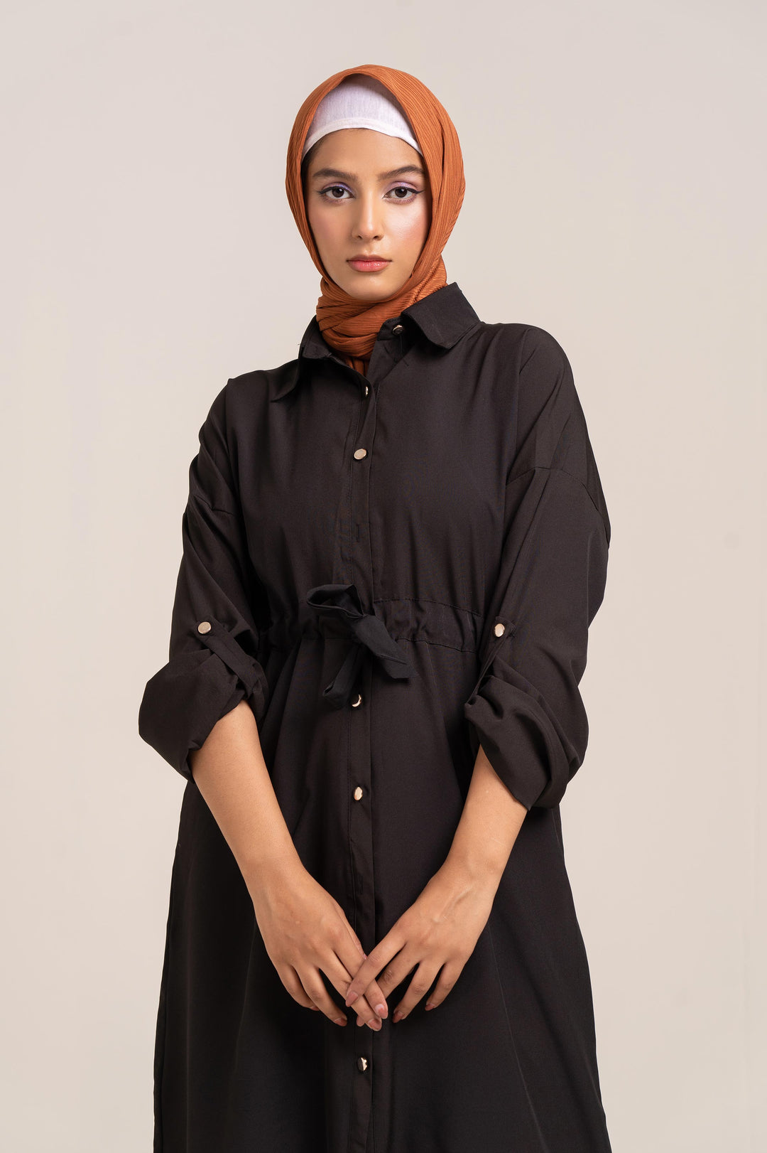 The Classic Shirt Dress (Black) Size M