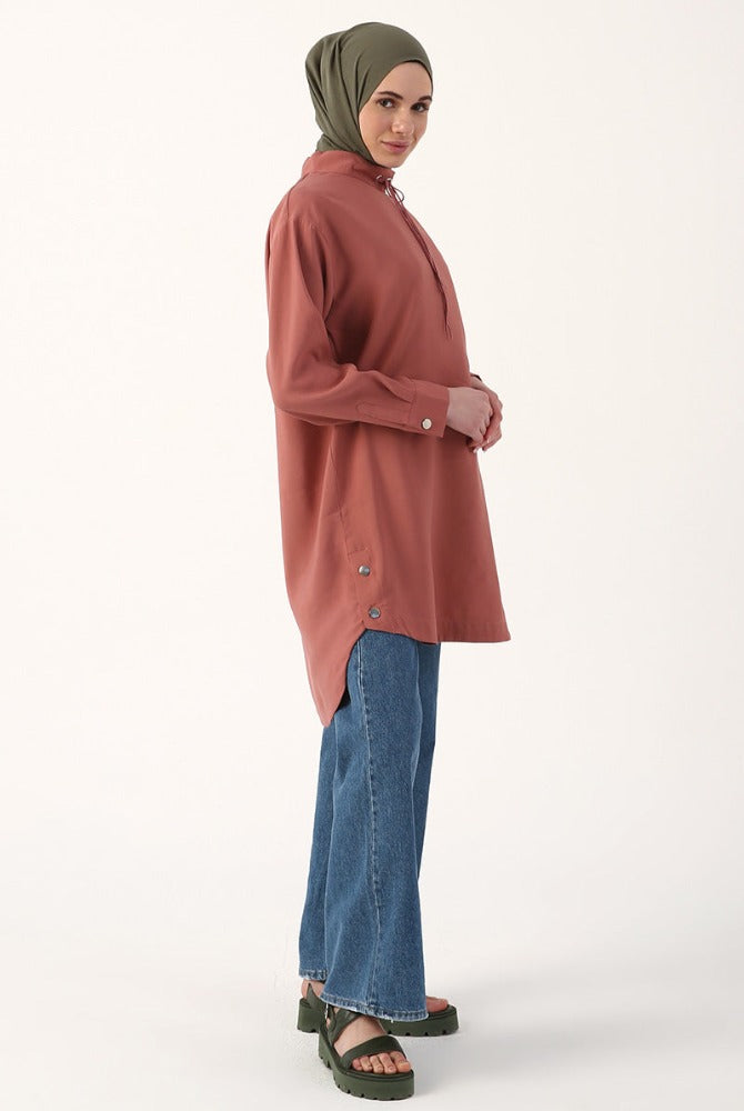 Pink Empire Shirt Dress Size L