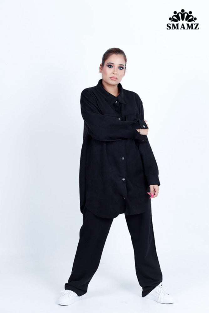 Suede Desert Black Shirt,shirt dress,smamz
