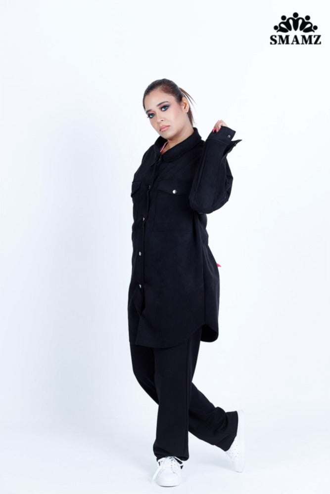 Suede Desert Black Shirt,shirt dress,smamz