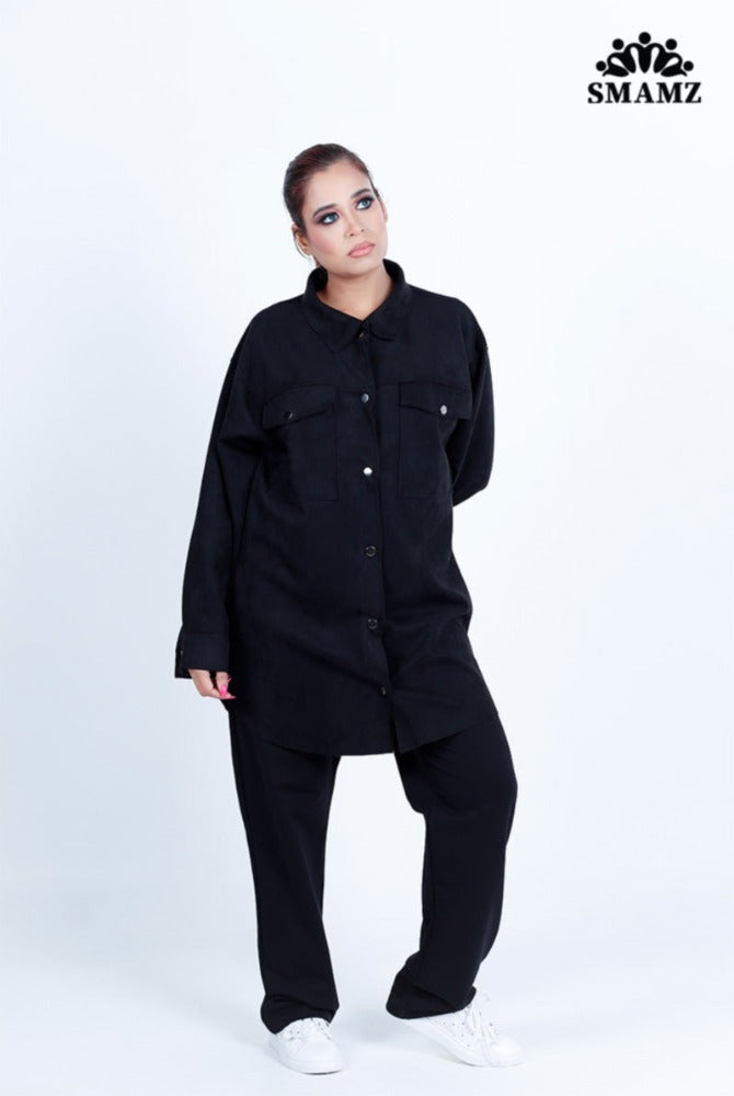 Suede Desert Black Shirt,shirt dress,smamz