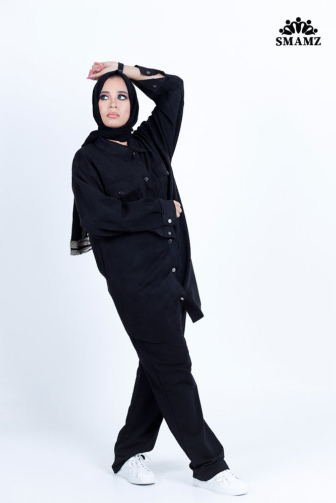 Suede Desert Black Shirt,shirt dress,smamz