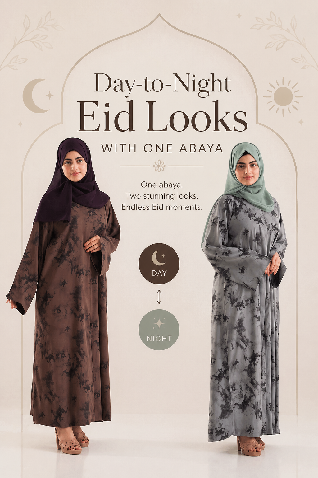 Day-to-Night Eid Looks with One Abaya