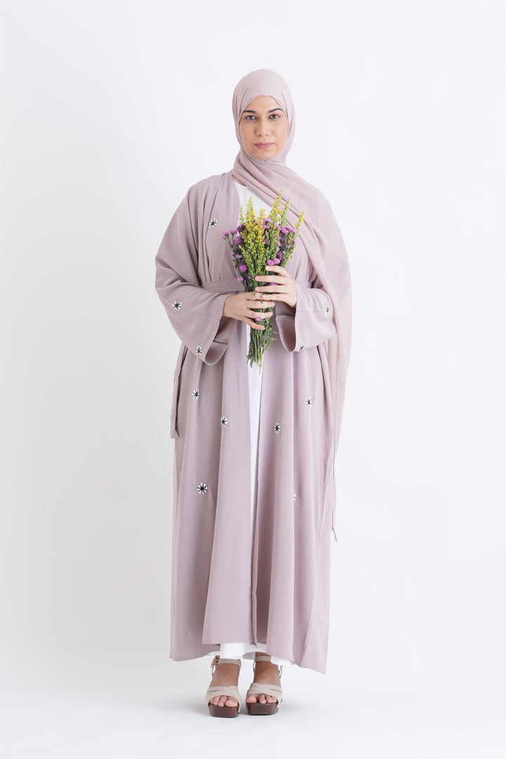 Petal Dust Open Abaya