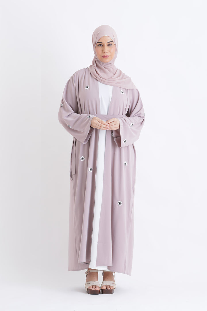 Petal Dust Open Abaya