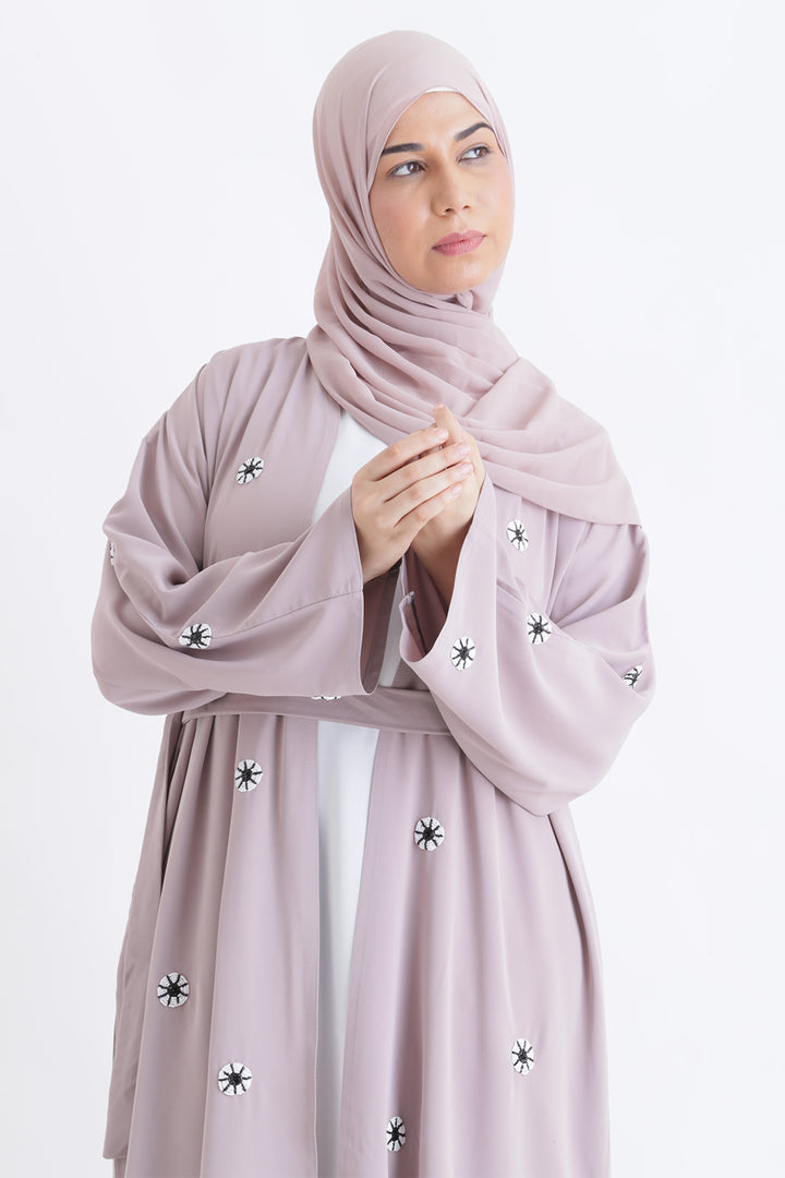 Petal Dust Open Abaya