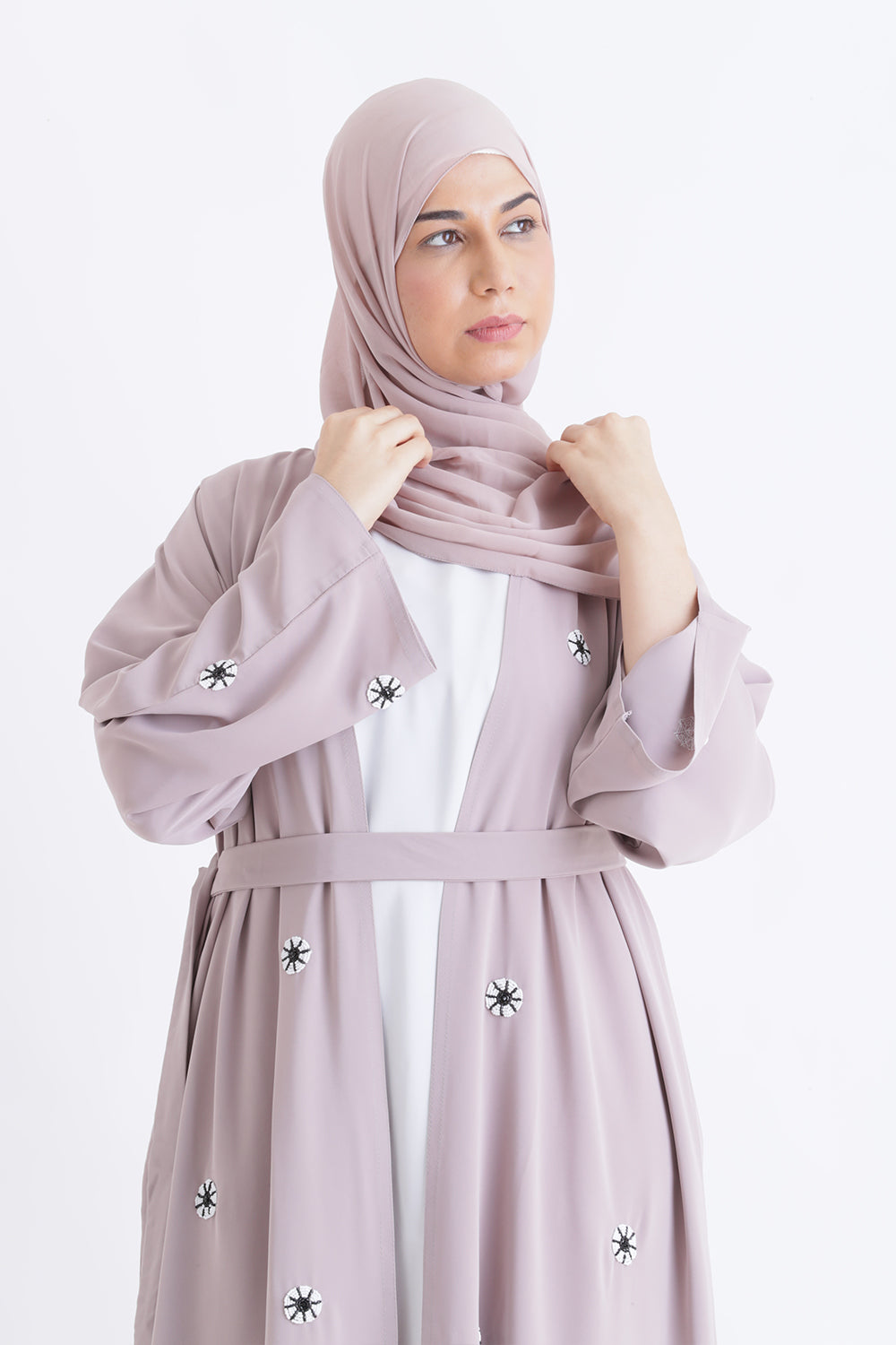 Petal Dust Open Abaya