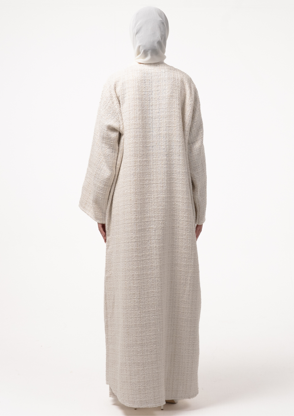 Ivory Tweed Abaya
