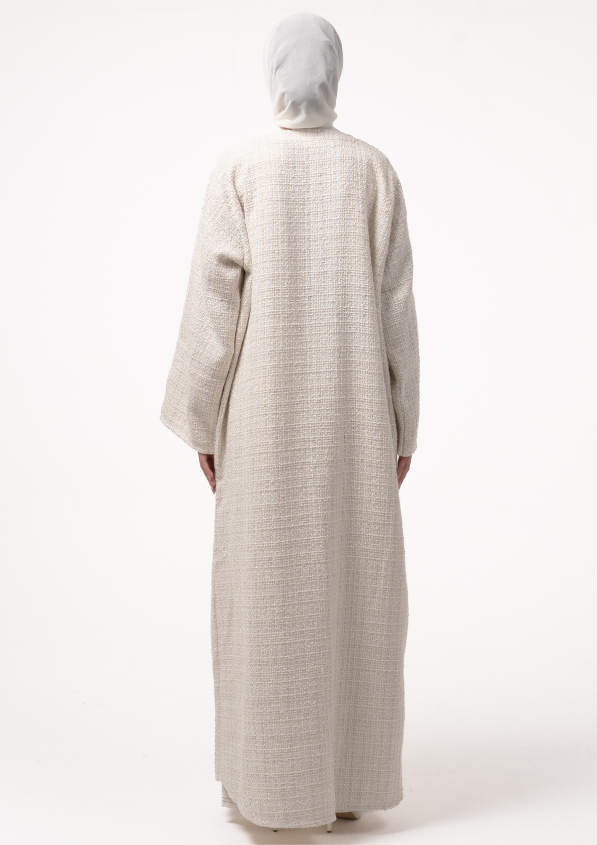 Ivory Tweed Abaya