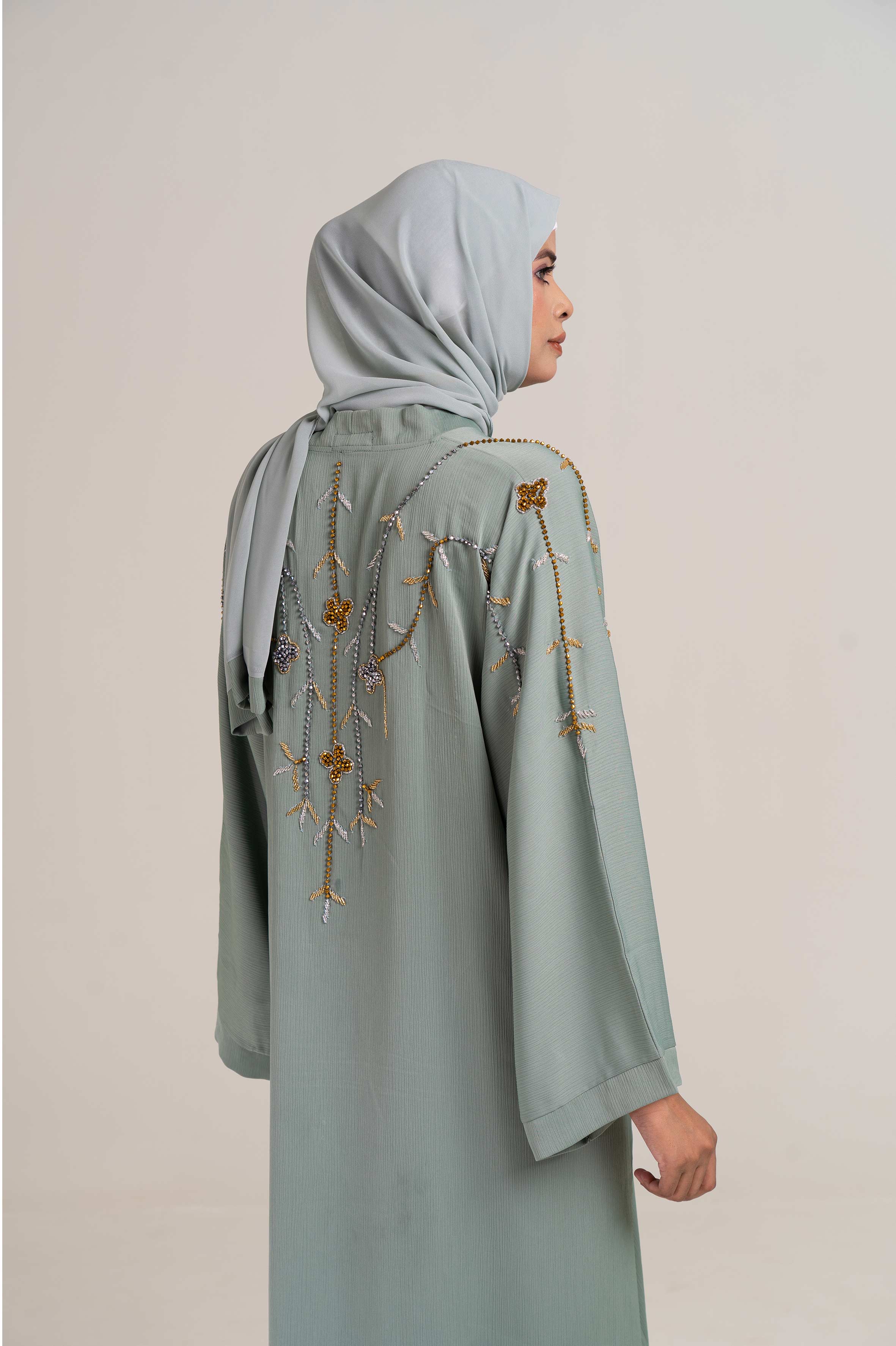 Lush Elegance Open Abaya Size 60