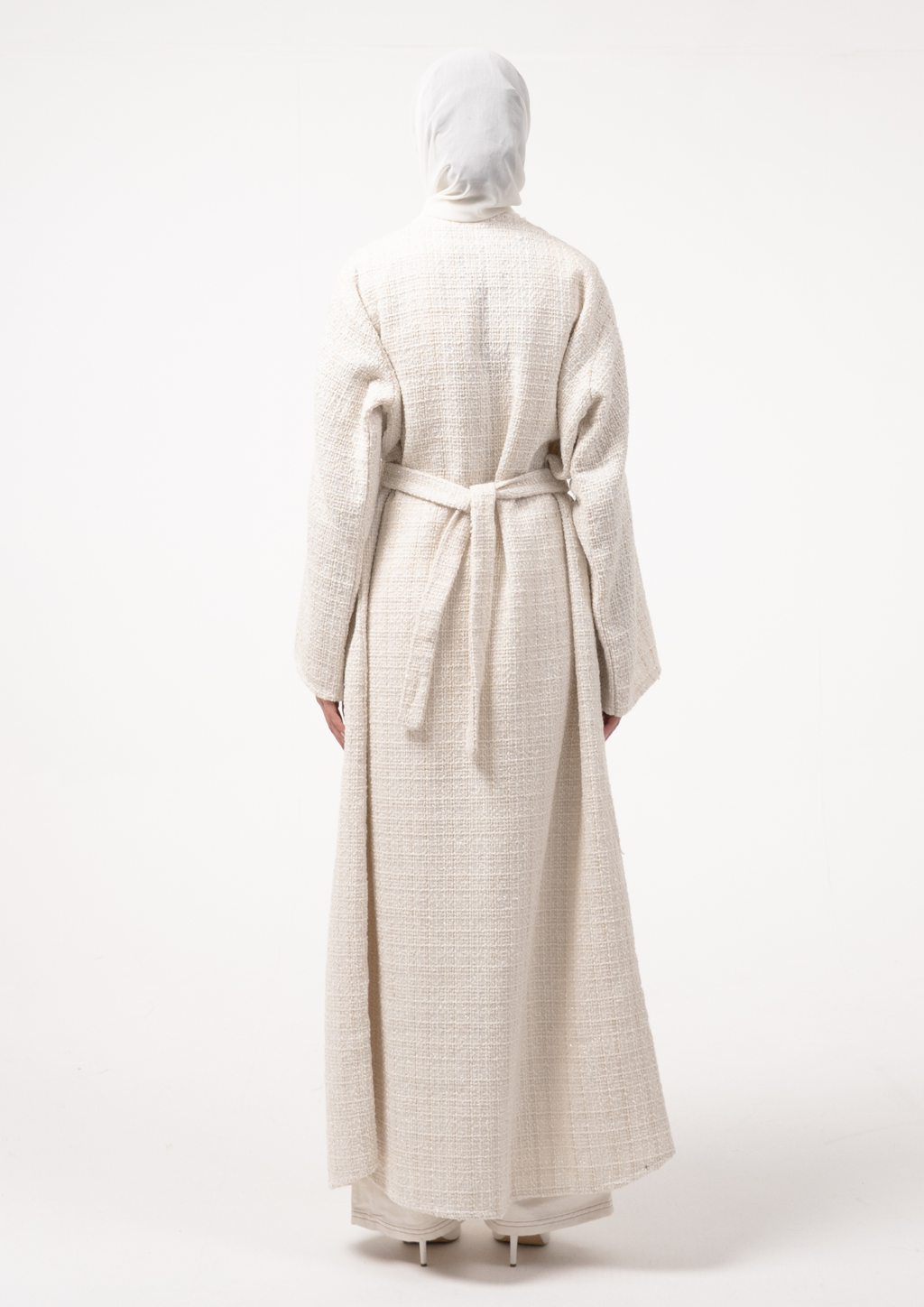 Ivory Tweed Abaya