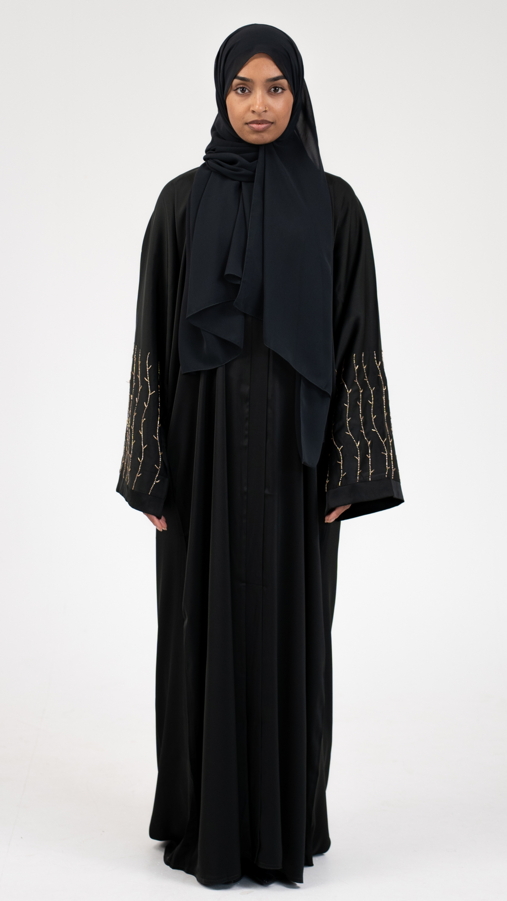 Beaded Forest Buttoned Abaya