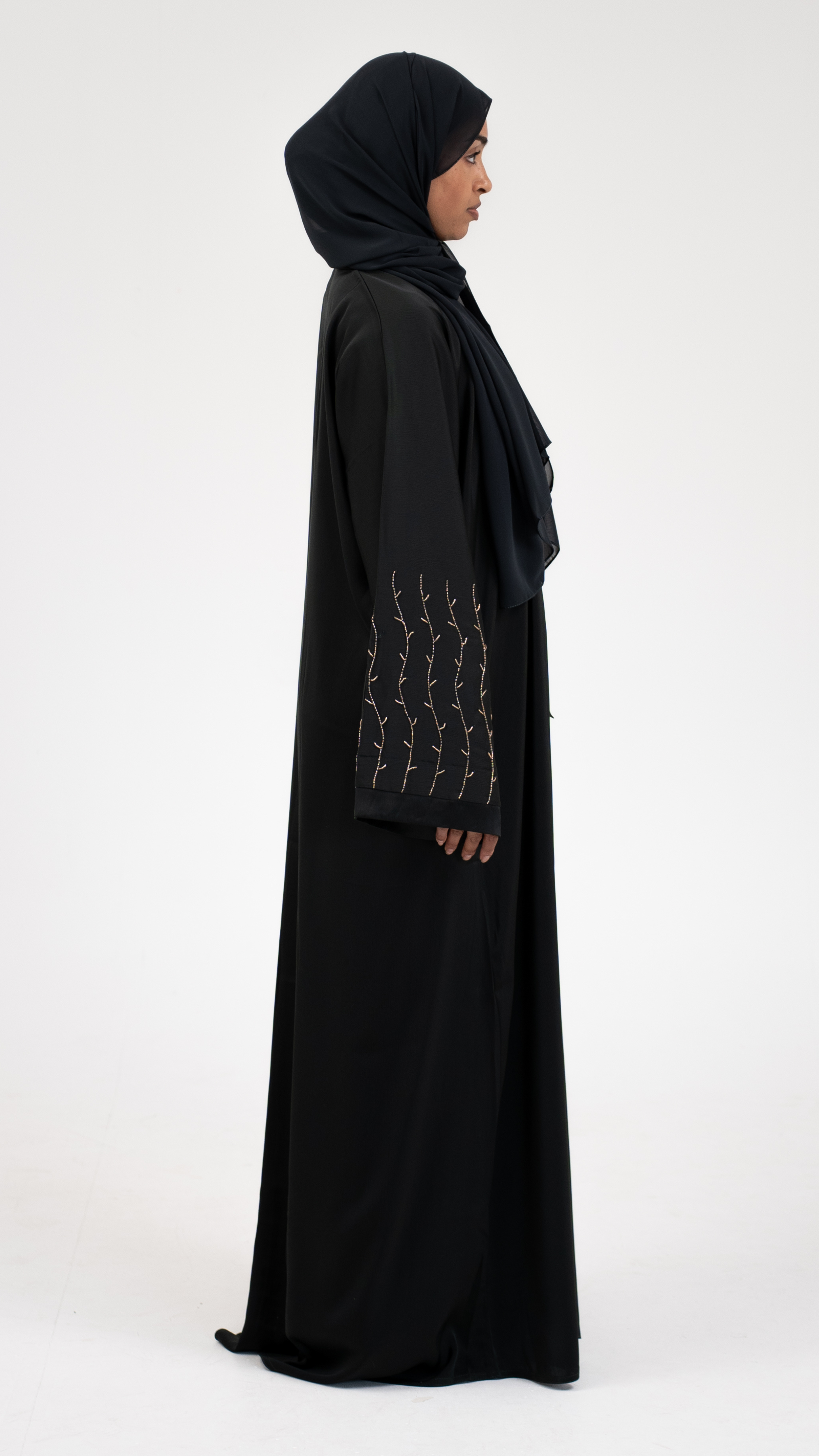 Beaded Forest Buttoned Abaya
