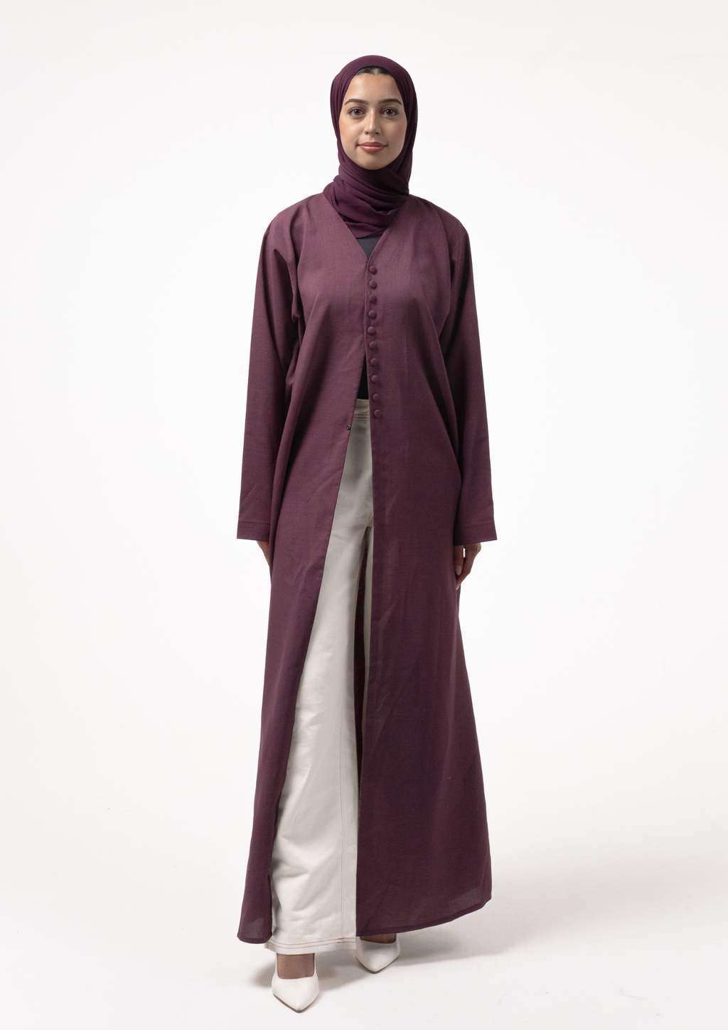 Plum Button Dress
