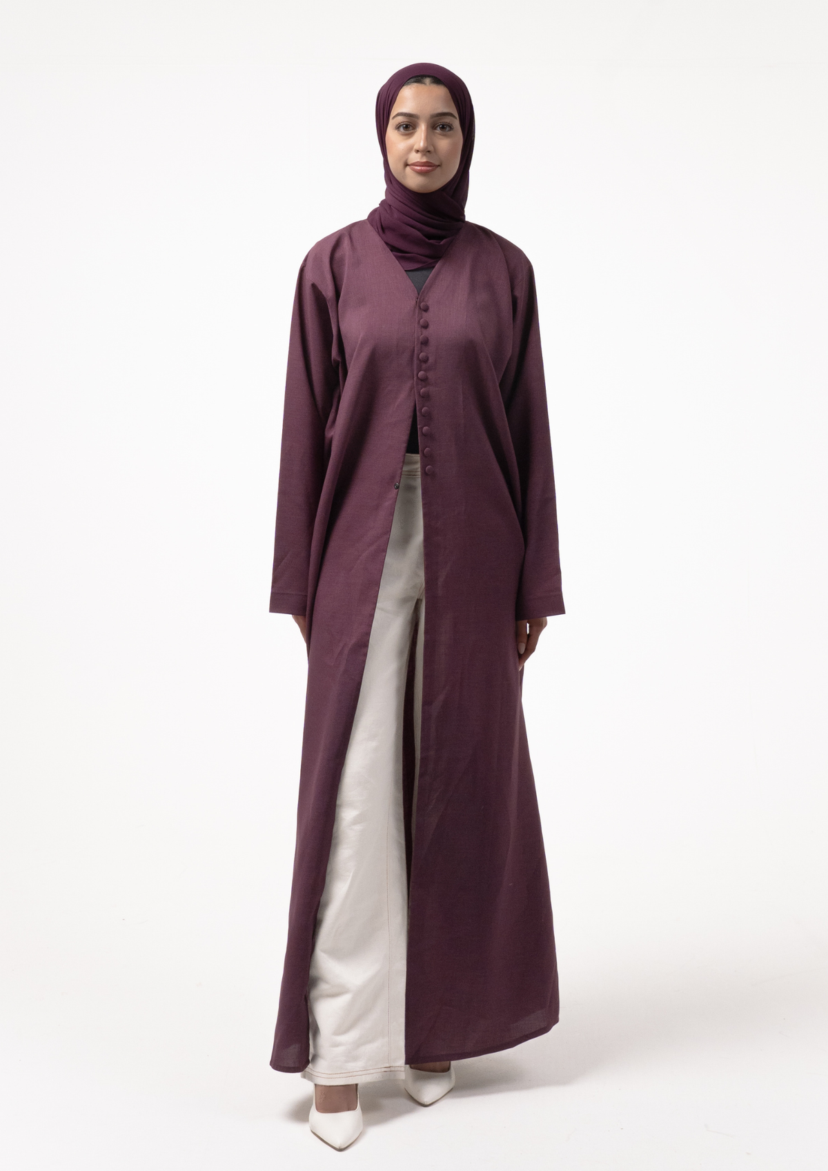 Plum Button Dress