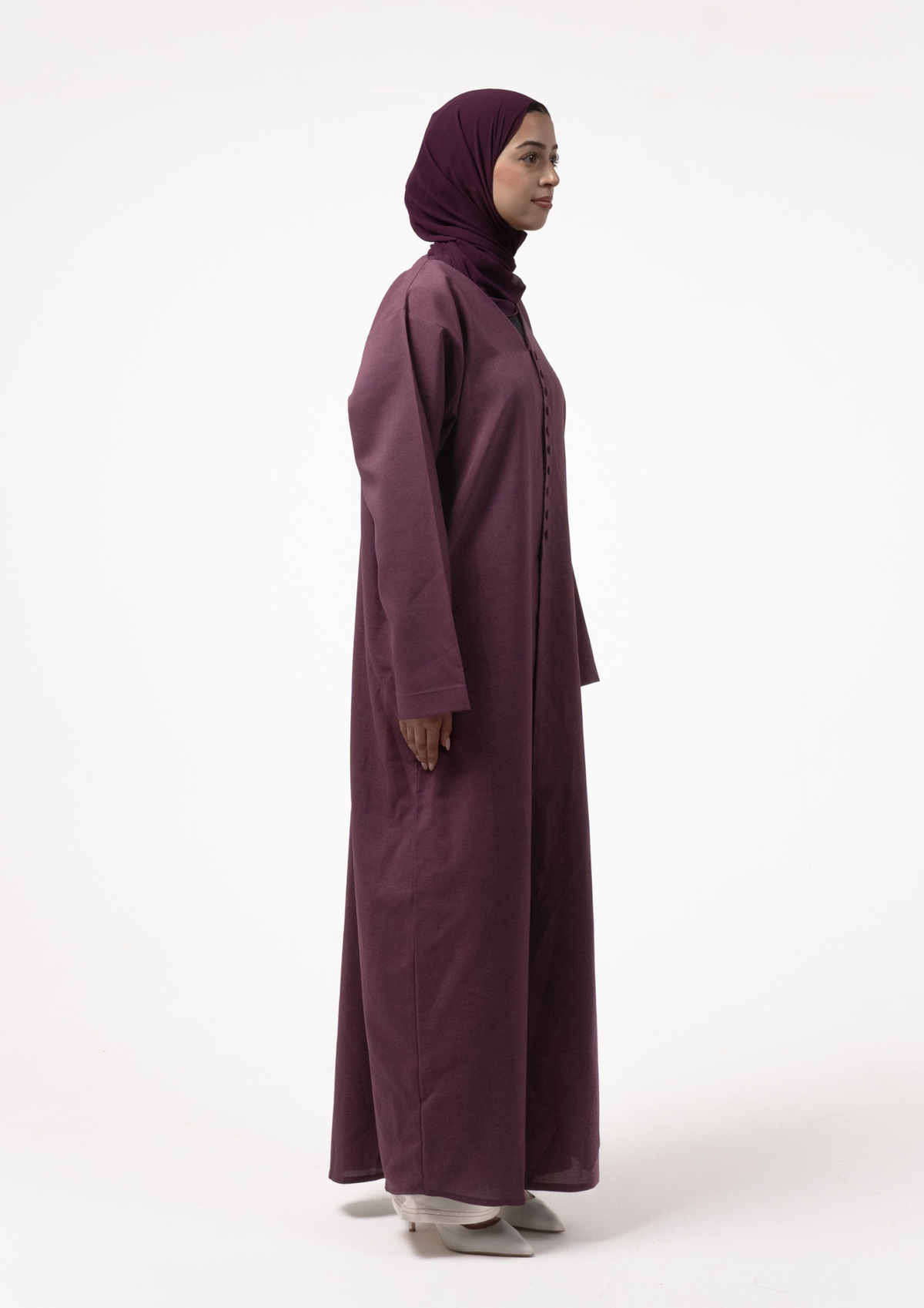 Plum Button Dress