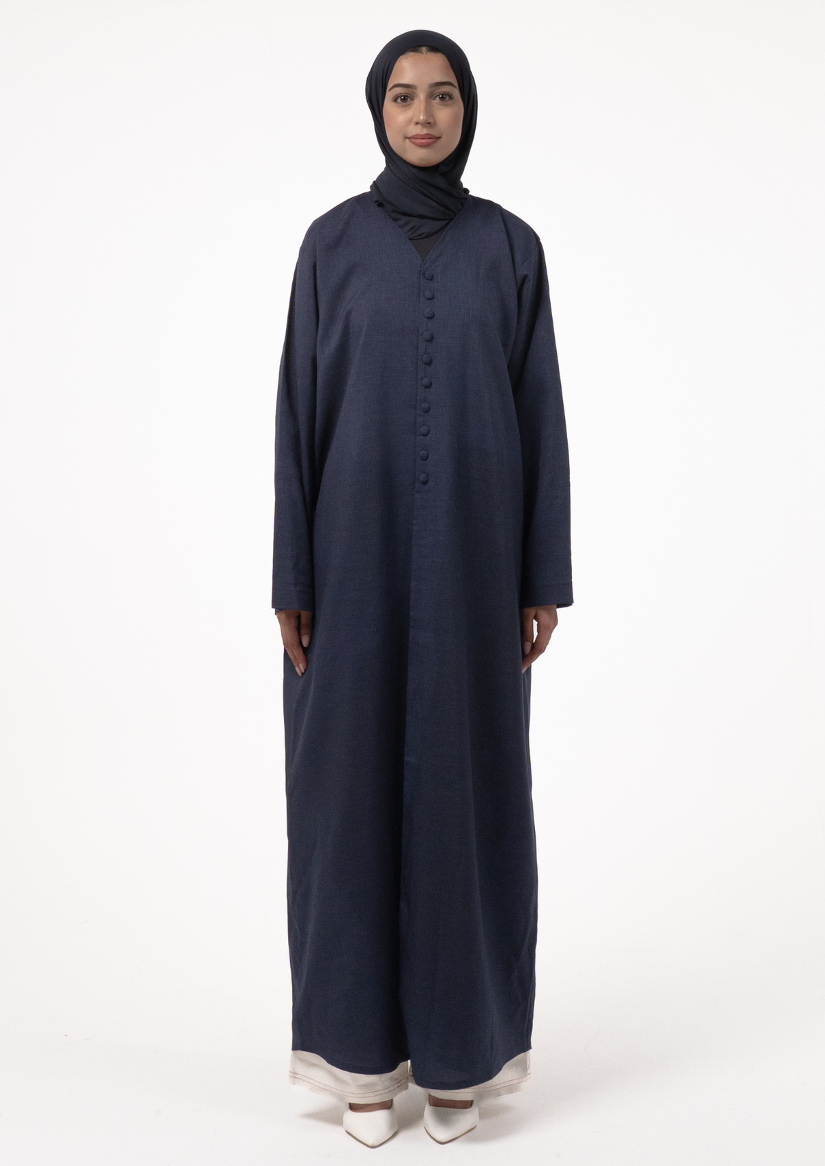 Navy Button Dress