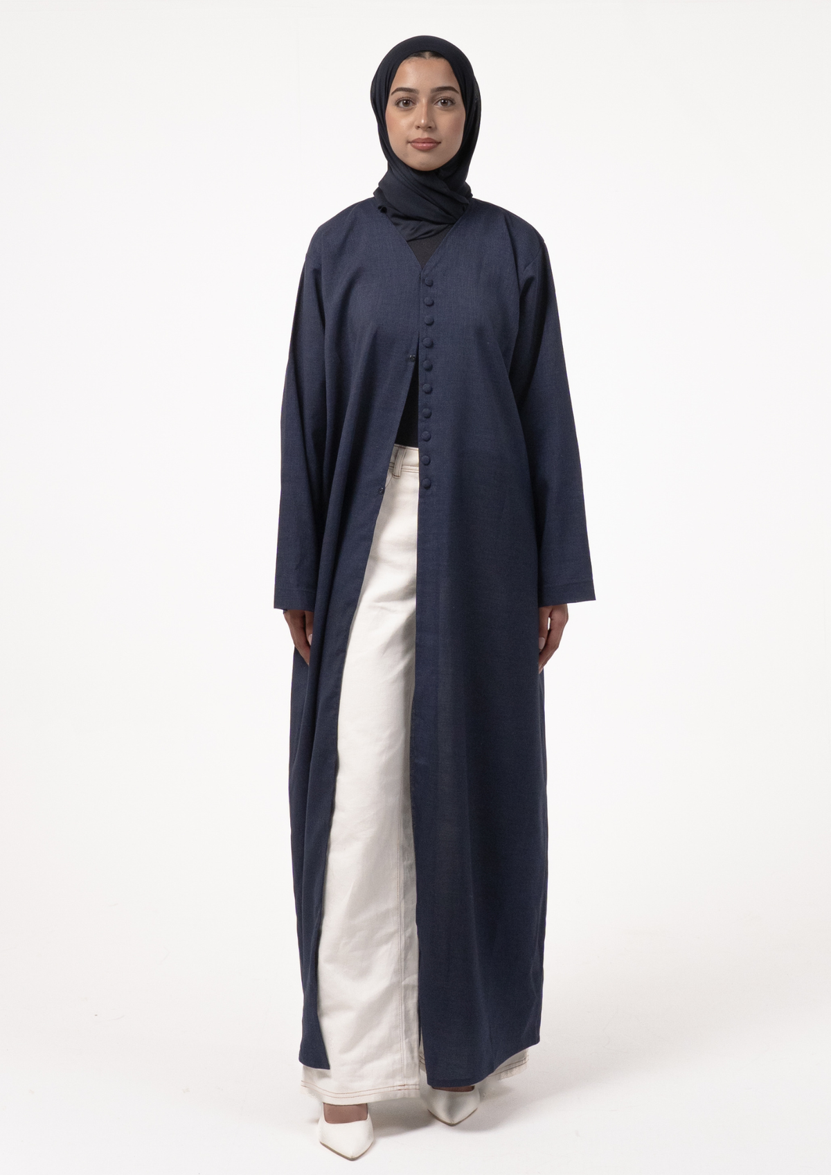Navy Button Dress