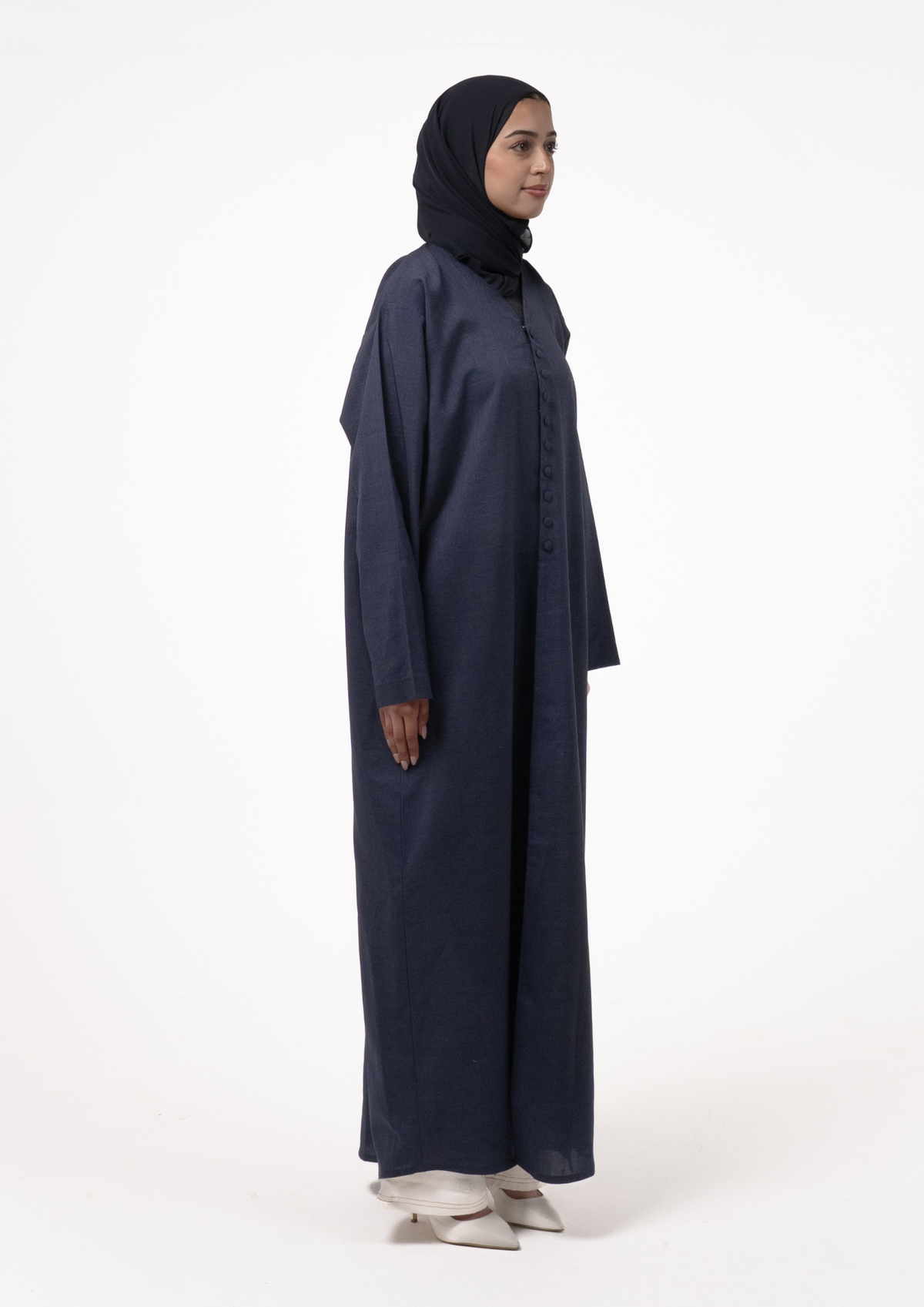 Navy Button Dress