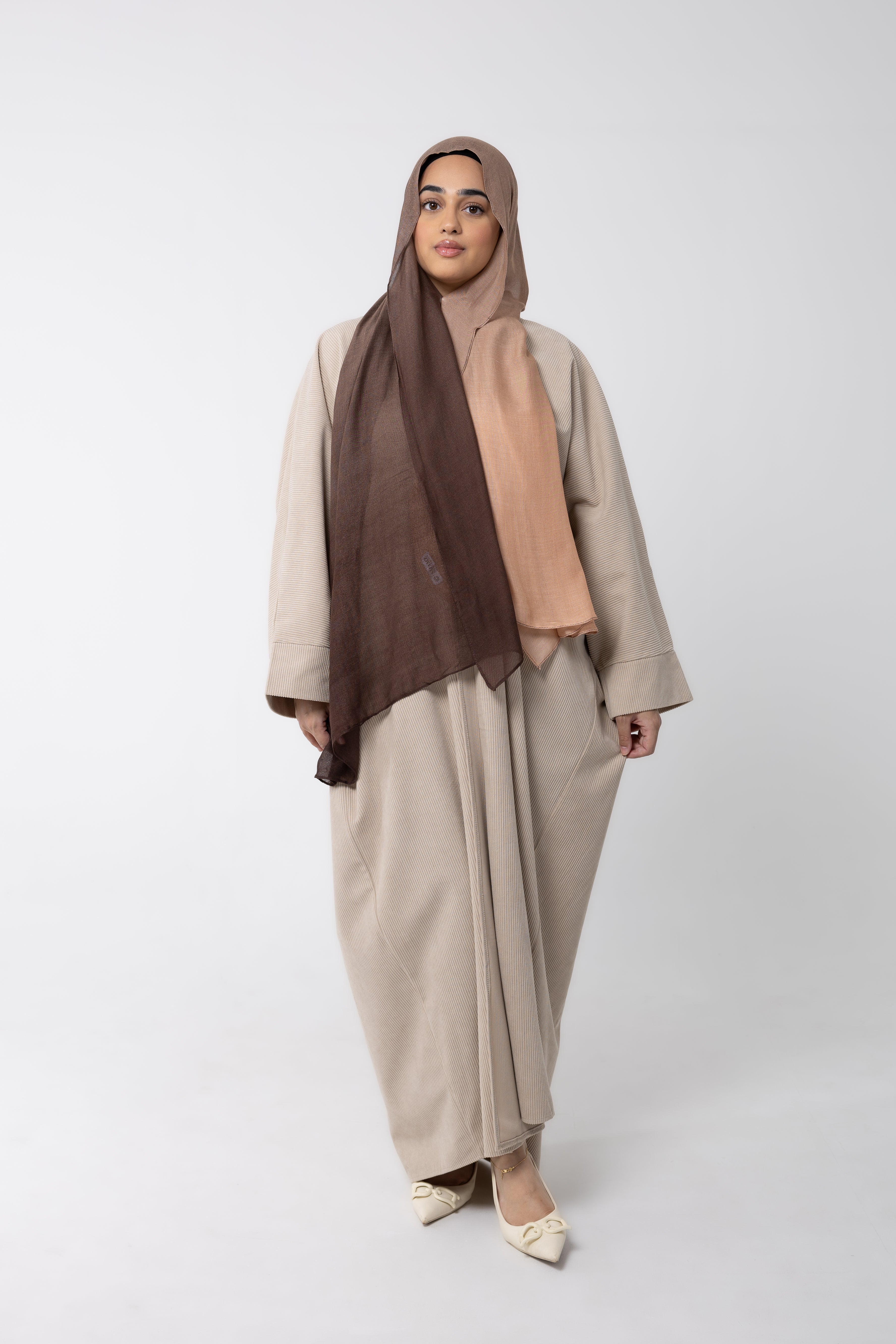 Ivory Corduroy Open Robe